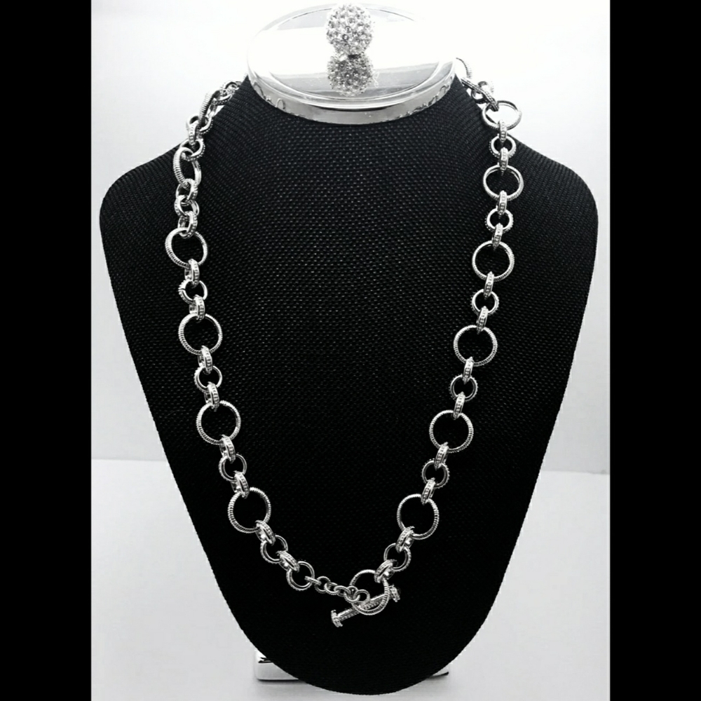 Judith Ripka Sterling Silver Rolo Necklace NIB